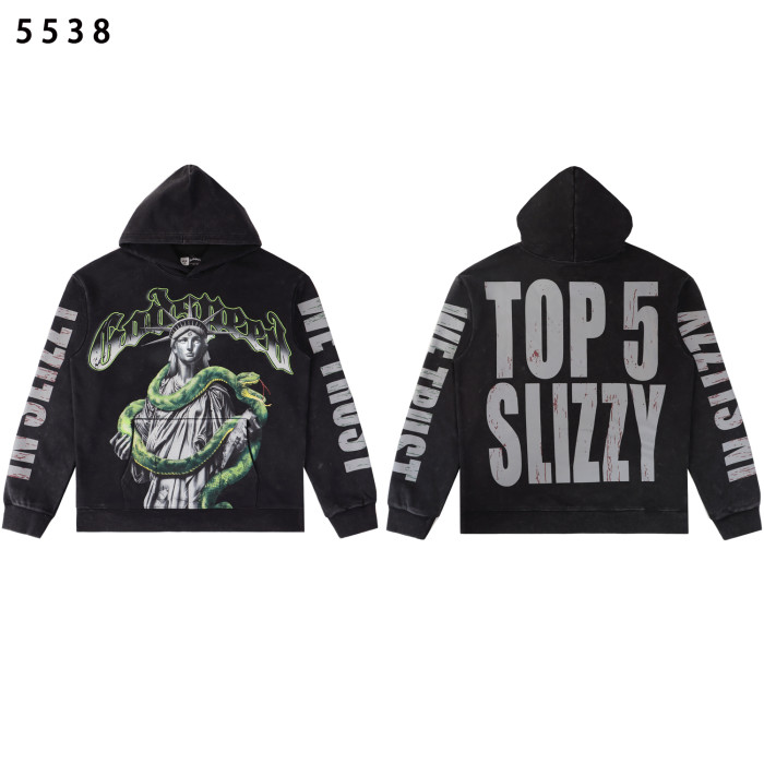 Statue of Liberty Snake Print Washed Version Hoodie 2 colors 28576292