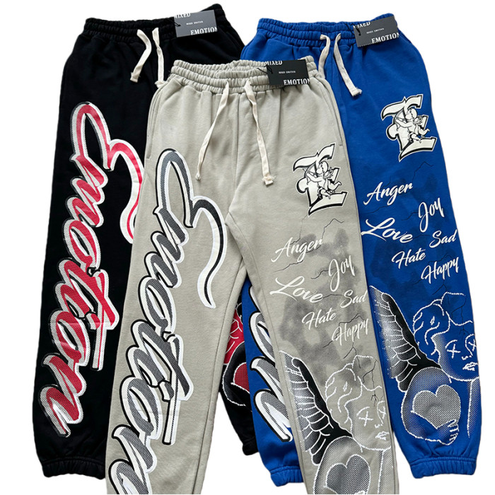 Street Graffiti Print Hoodie & Pants Set 3 colors 28594833