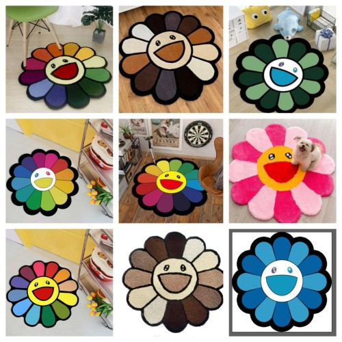 Sunflower Smiley Face Rug 9 colors 28594493