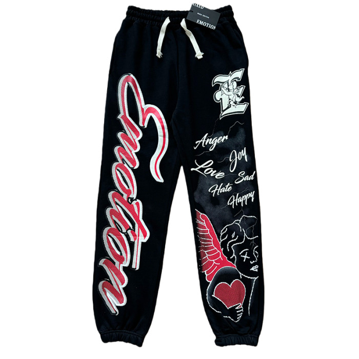 Street Graffiti Print Hoodie & Pants Set 3 colors 28594833
