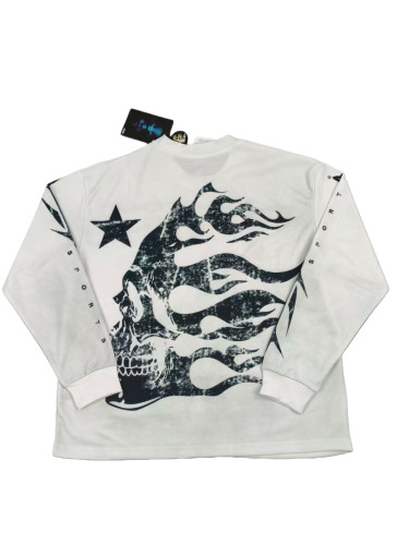 Black Dog Print Washed Version Long-Sleeve T-Shirt 28471106