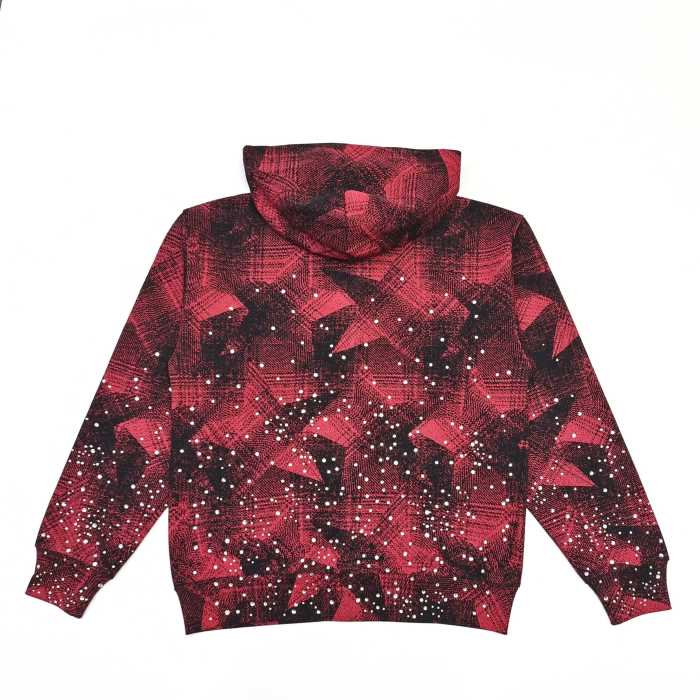 [Big & Tall for weights up to 220 lbs]1:1 quality version Red-Striped Checkered Scattered-Diamond Zipper Hoodie 28597856