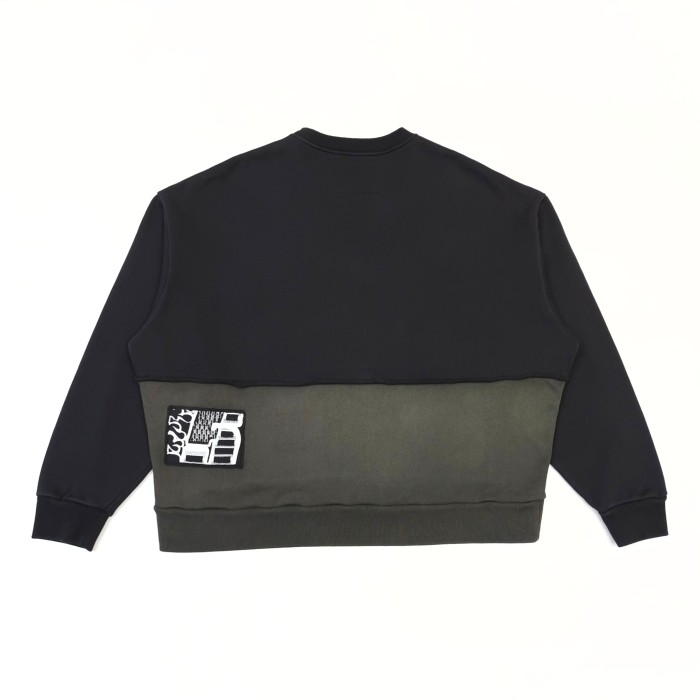 1:1 quality version Black and Gray Patchwork Crewneck Sweatshirt 28597865