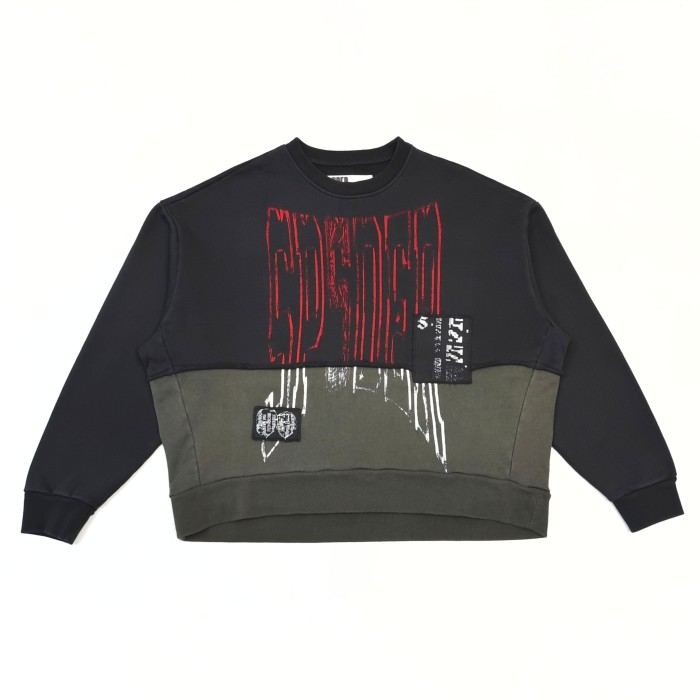 1:1 quality version Black and Gray Patchwork Crewneck Sweatshirt 28597865