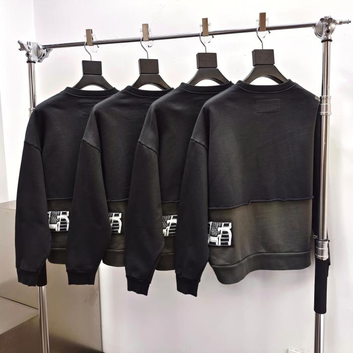 1:1 quality version Black and Gray Patchwork Crewneck Sweatshirt 28597865
