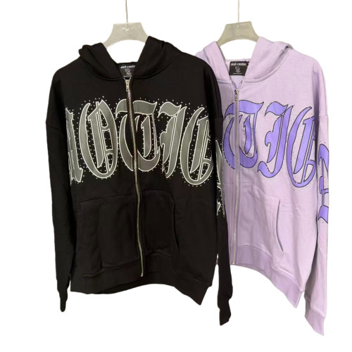 Signature rhinestone Zipper Hoodie 2 colors 28599037