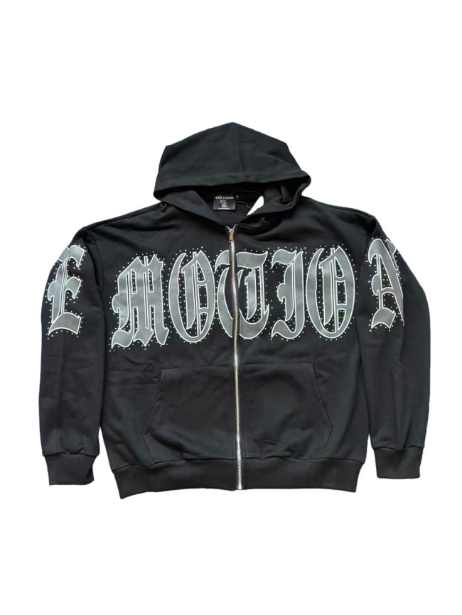 Signature rhinestone Zipper Hoodie 2 colors 28599037
