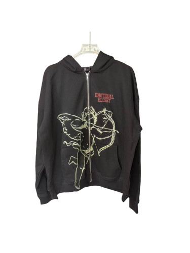 Angel Red Letter Print Zipper Hoodie 28599042