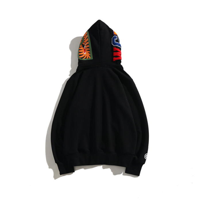 Two-Tone Camouflage Double-Hooded Fleece-Lined Shark Hoodie 3 colors 28602582