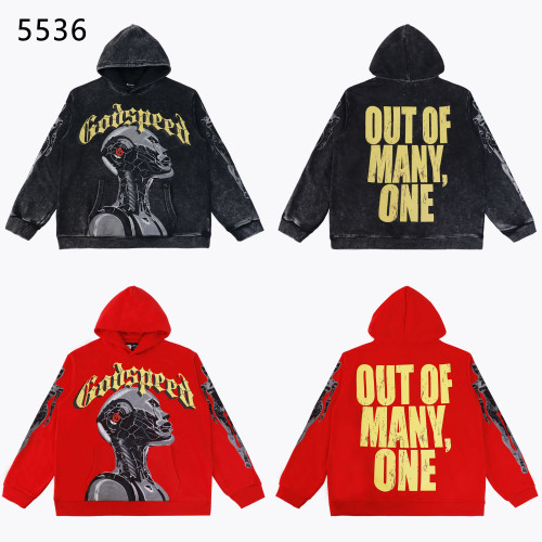 [Buy One Get One Free]Fragment Robot Print Washed Version Hoodie 2 colors 28602413