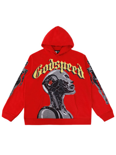 [Buy One Get One Free]Fragment Robot Print Washed Version Hoodie 2 colors 28602413