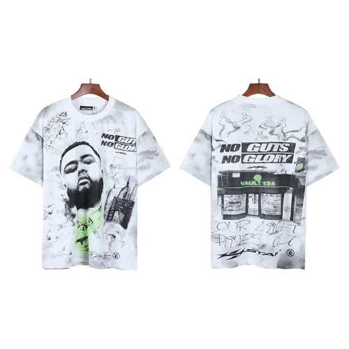 [Buy Two Get One Free]Portrait Letter Print  Tee 28602407