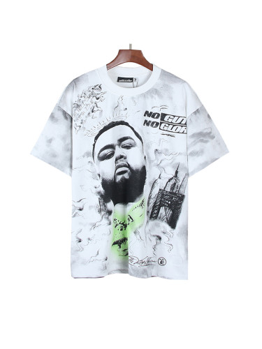 [Buy Two Get One Free]Portrait Letter Print  Tee 28602407