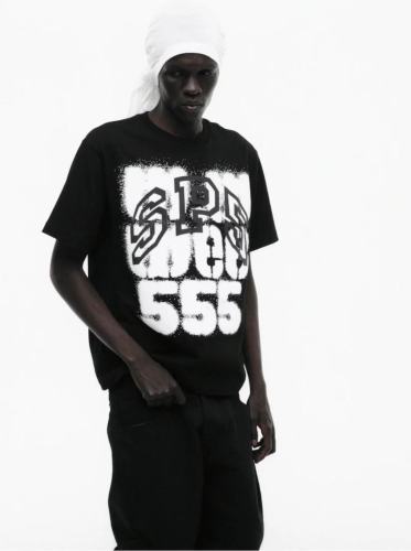 [Big & Tall for weights up to 220 lbs]1:1 quality version Black Layered with White Letter Print Tee 28620255