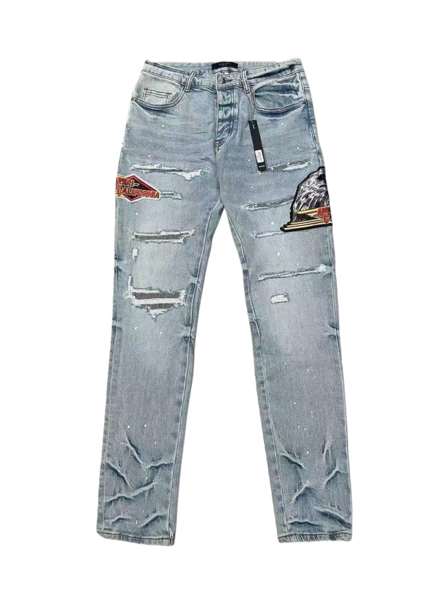  1:1 quality version Eagle Embroidered Jeans 28622658