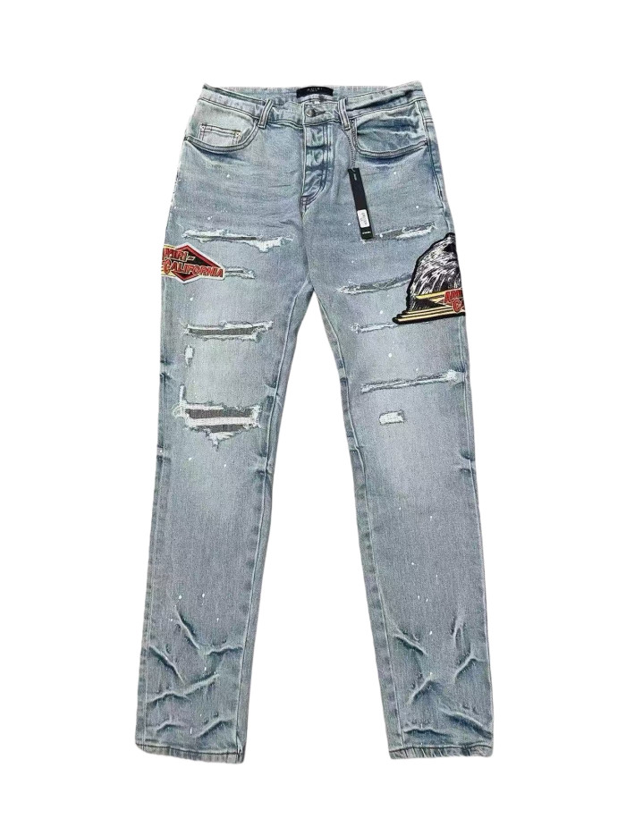 1:1 quality version Eagle Embroidered Jeans 28622658