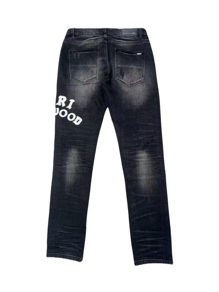  1:1 quality version Hollywood Letter Embroidered Jeans 28622689