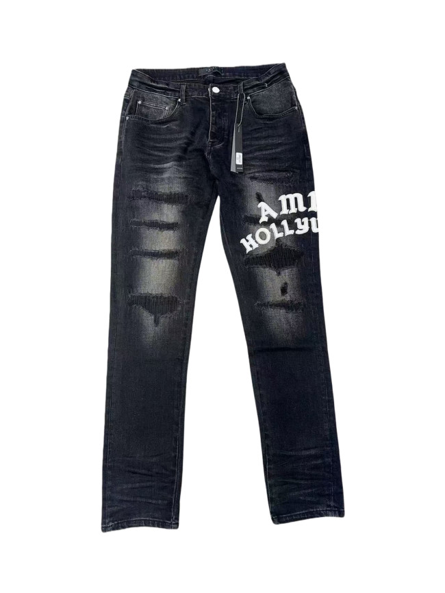  1:1 quality version Hollywood Letter Embroidered Jeans 28622689