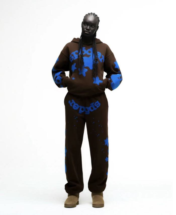 1:1 quality version Blue Star Print Hoodie & Pants Set 28623281
