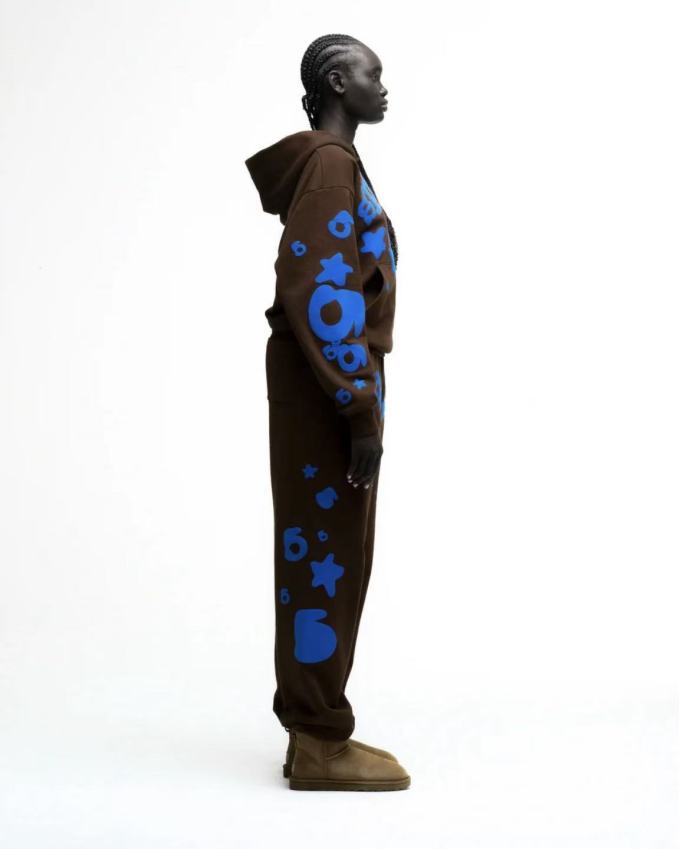 1:1 quality version Blue Star Print Hoodie & Pants Set 28623281