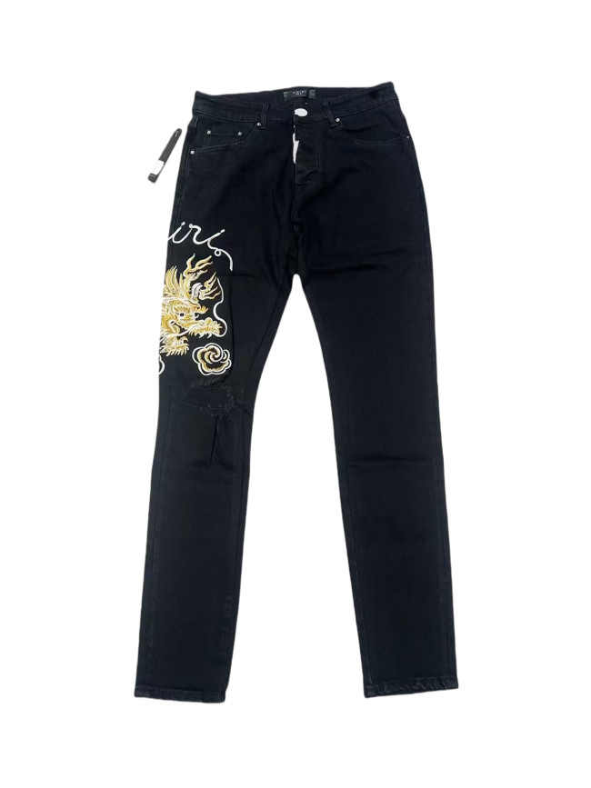  1:1 quality version Dragon Letter Embroidered Jeans 28622683