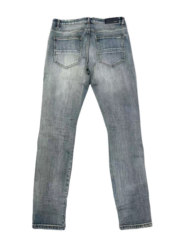 [Buy One Get One Free] 1:1 quality version White Bone Patchwork Embroidered Denim Jeans 28624035