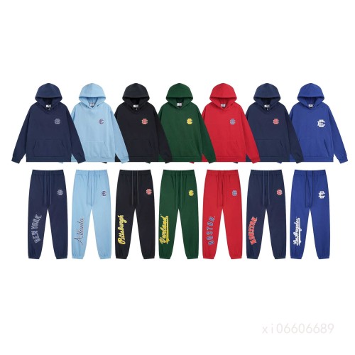 Letter Logo Print Fleece-Lined Hoodie & Pants Set 7 colors 28625310