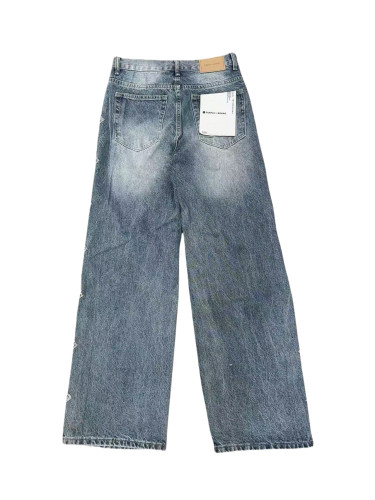 1:1 quality version Rhinestone Cross-Embellished Straight-Leg Jeans 28628174