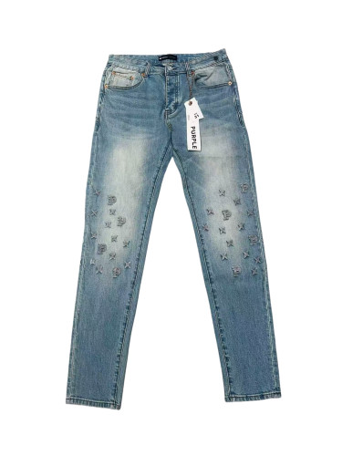   1:1 quality version Flocked Pattern Jeans 2 colors 28628158