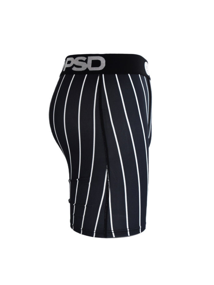 White Vertical Striped Print Boxer Briefs 28629046