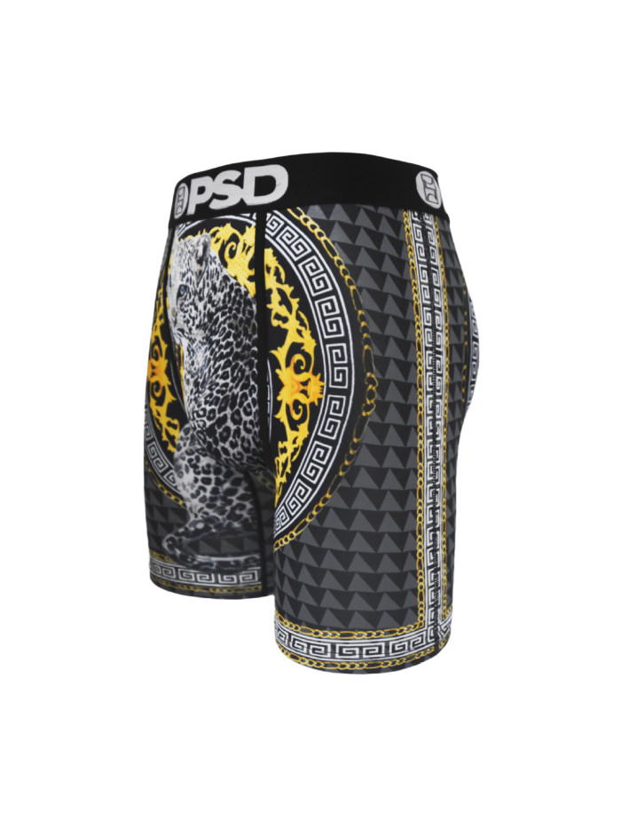 Golden Pattern Snow Leopard Print Boxer Briefs 28629057