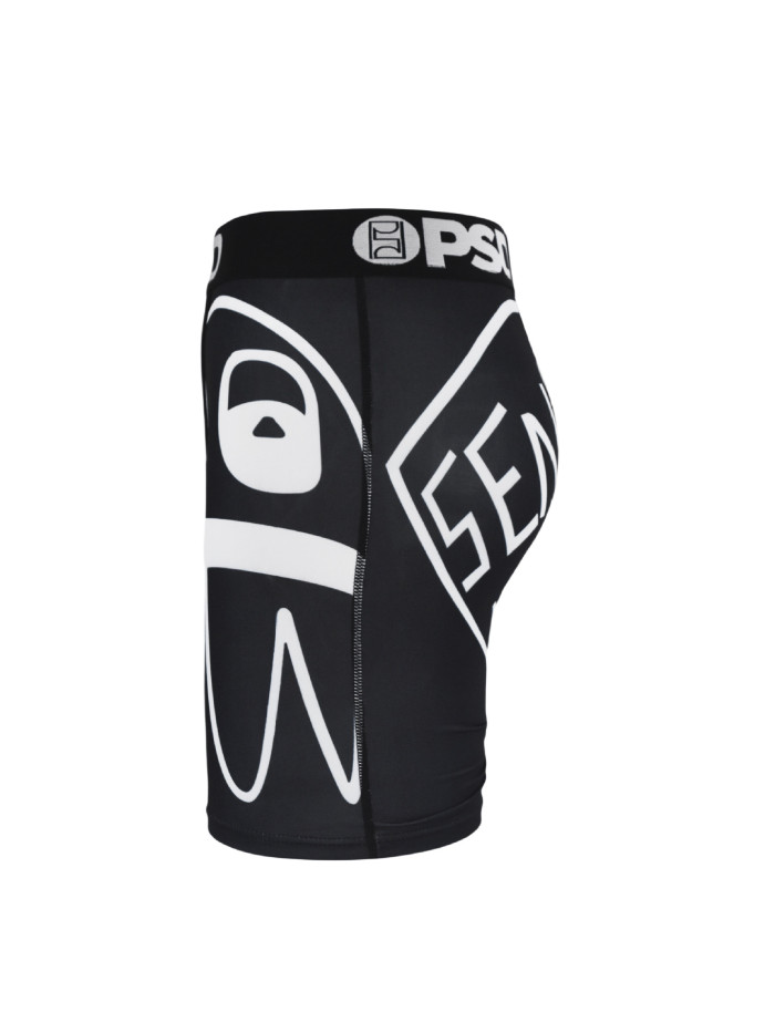 White Line Cartoon Print Boxer Briefs 28629047