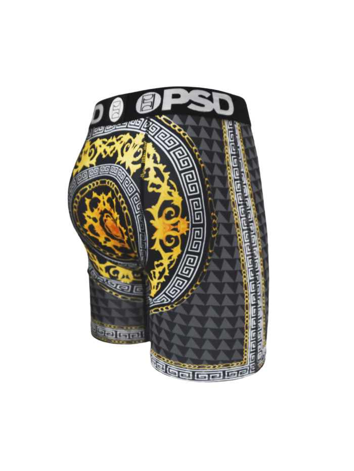 Golden Pattern Snow Leopard Print Boxer Briefs 28629057