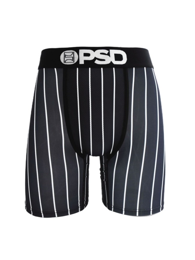 White Vertical Striped Print Boxer Briefs 28629046