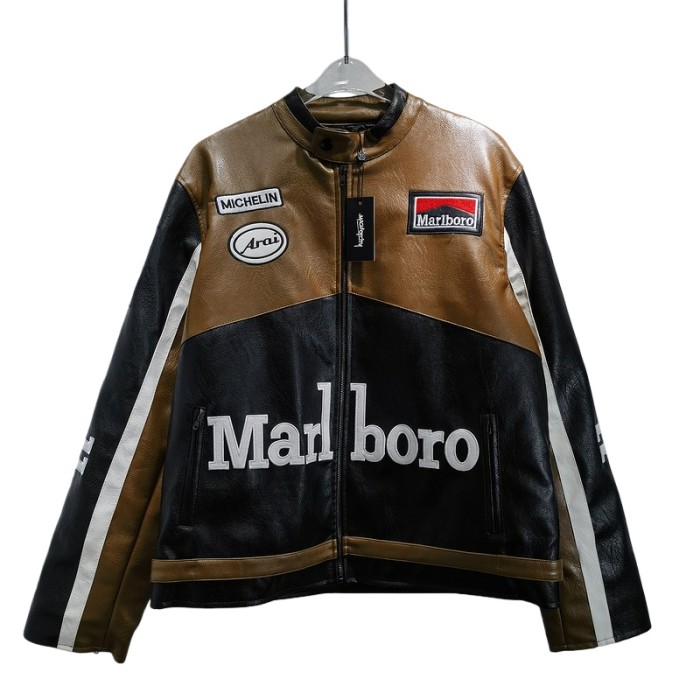 Marlboro Patchwork Color Leather Jacket 2 colors 28630921