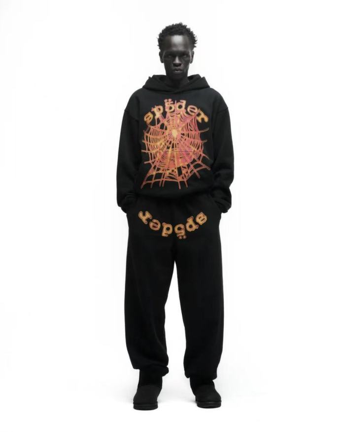 1:1 quality version Pumpkin Alphabet Spider Web Print Hoodie & Pants Set 28631072