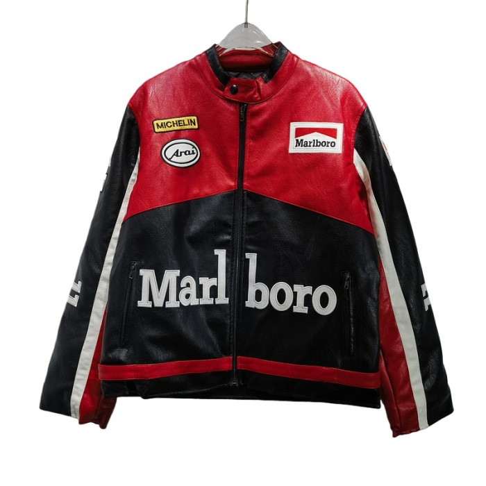 Marlboro Patchwork Color Leather Jacket 2 colors 28630921
