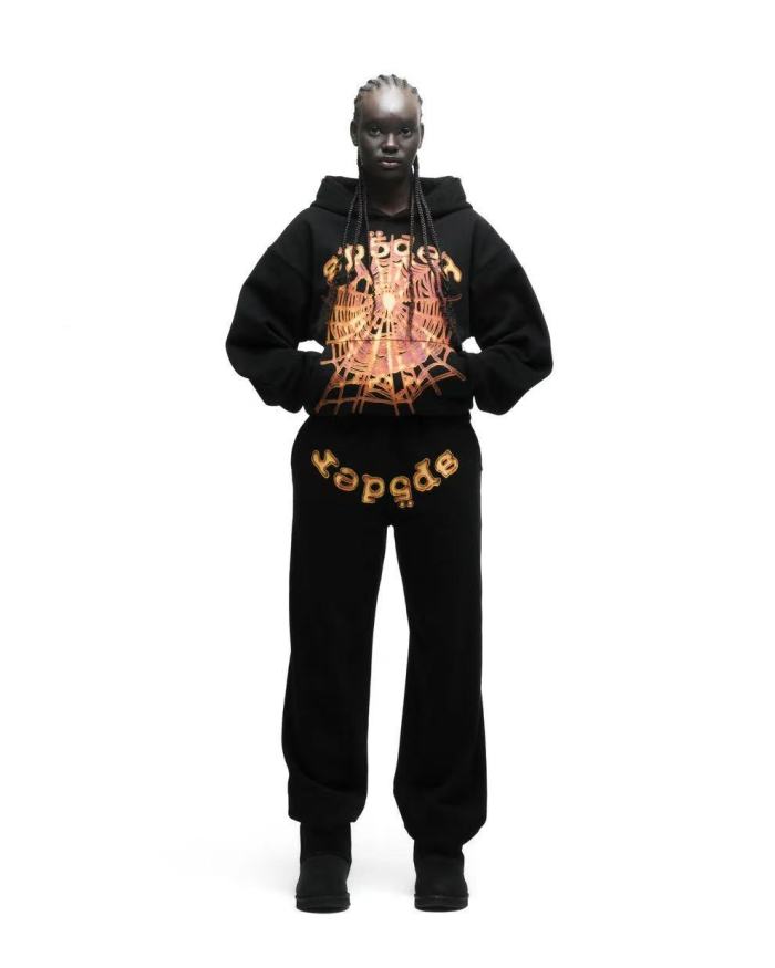 1:1 quality version Pumpkin Alphabet Spider Web Print Hoodie & Pants Set 28631072