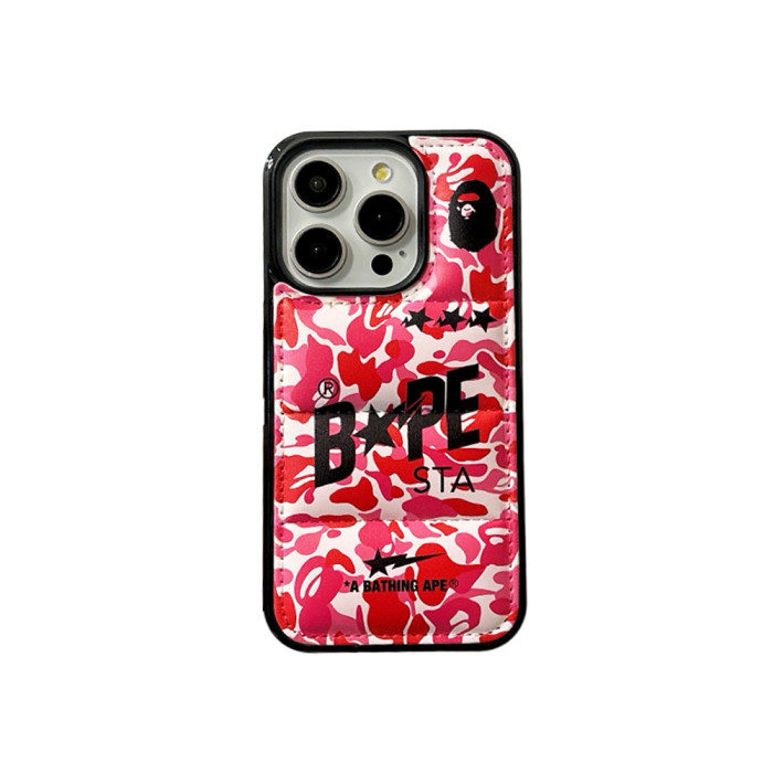 Down-filled Leather Feather Jacket Camouflage Ape Head iPhone Case 9 colors 28632446