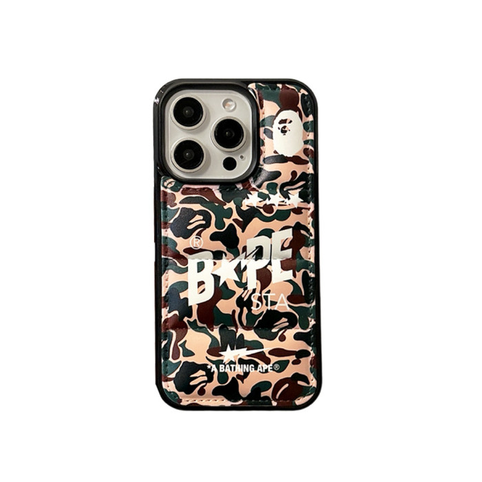 Down-filled Leather Feather Jacket Camouflage Ape Head iPhone Case 9 colors 28632446