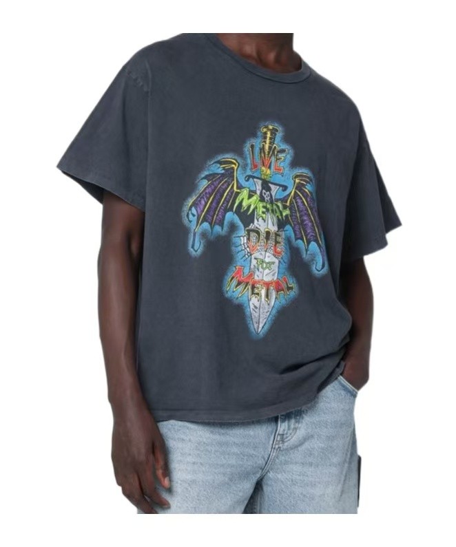 [Big & Tall for weights up to 260 lbs]1:1 quality version Bat Cross Wing Print Tee 28632416