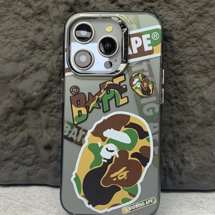 Brown-green Camouflage Ape Head iPhone Case 2 colors 28632441