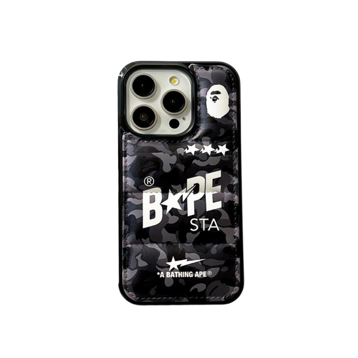 Down-filled Leather Feather Jacket Camouflage Ape Head iPhone Case 9 colors 28632446