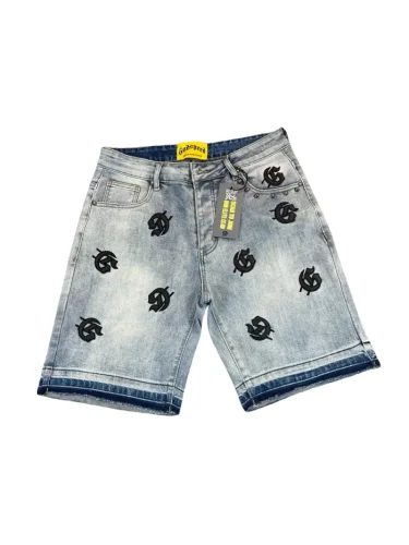 Embroidered Letter Beaded Denim Shorts 3 colors 28117995