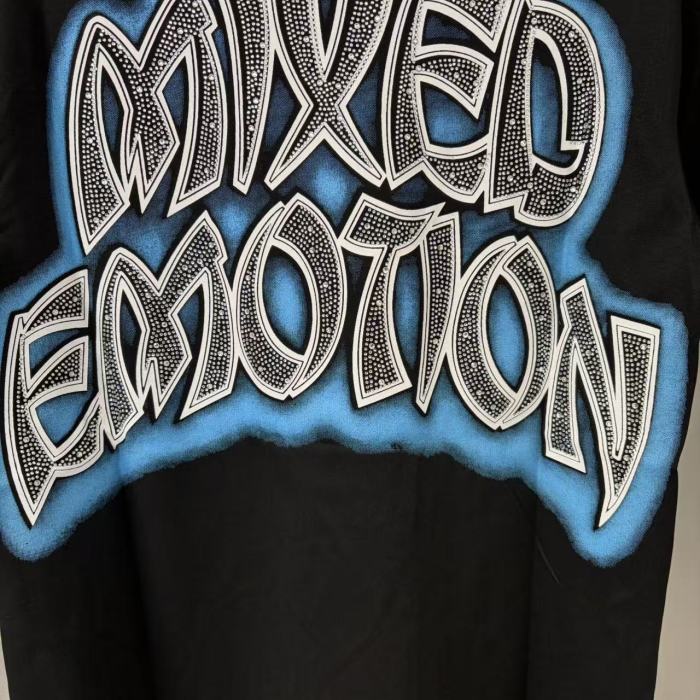 Portrait Print Rhinestone Letter Tee 28636677