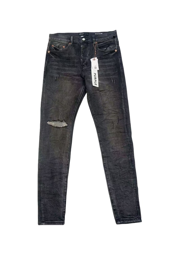 1:1 quality version Classic Black Knee Ripped Jeans 28642008