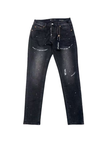 1:1 quality version Knife-bend Chalk Print Splash Ink Jeans 28642004