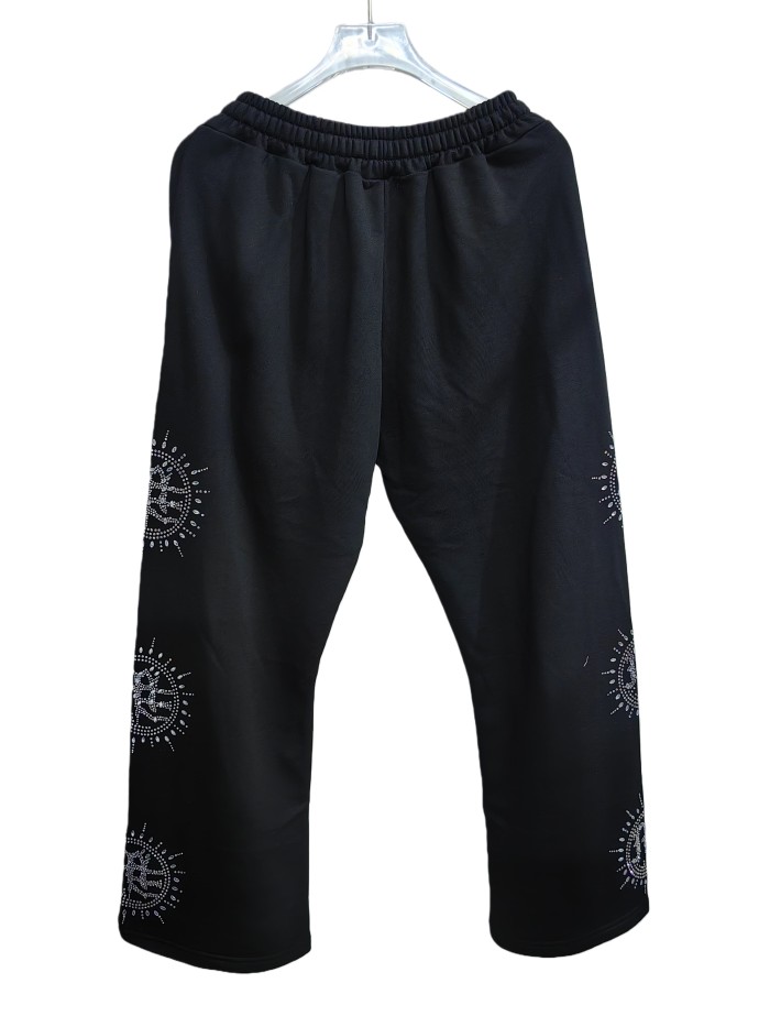 Eclipse logo rhinestone Hoodie & Pants Set 28641979