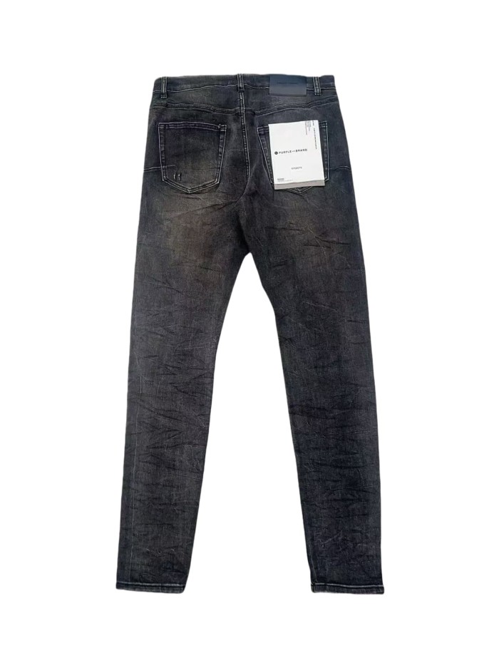 1:1 quality version Classic Black Knee Ripped Jeans 28642008