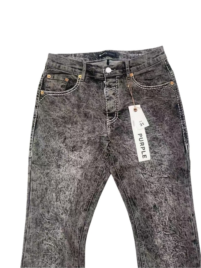 1:1 quality version Crumpled Small Pattern Slightly Bell-bottomed Jeans 28642012